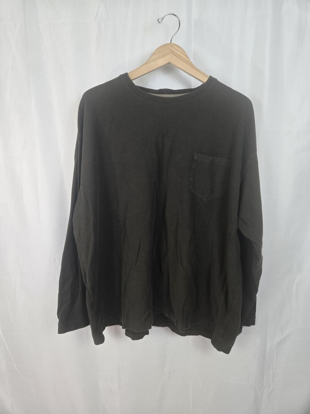 Columbia Shirt Mens 4XL Green Long Sleeve Pocket Crewneck Solid Tee Top